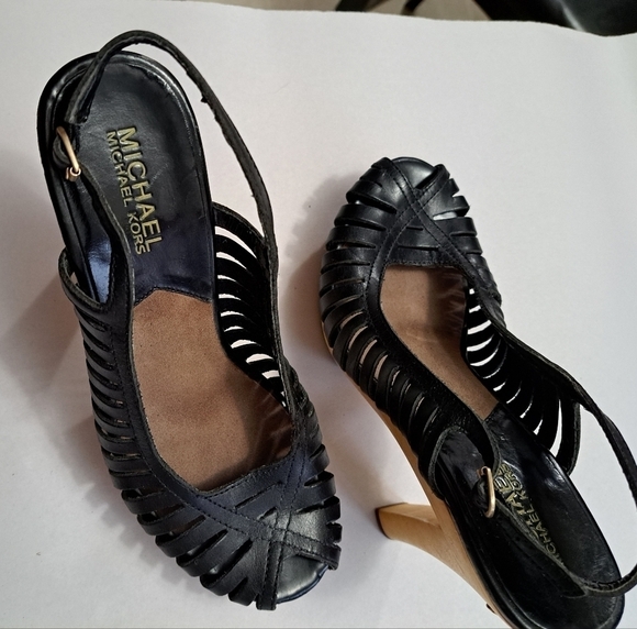 Michael Michael Kors Leather Strappy Platform Sandals Size 6.5" - Picture 7 of 14